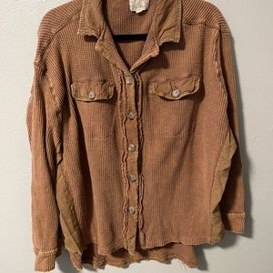 Camel color jacket waffle material size S/M